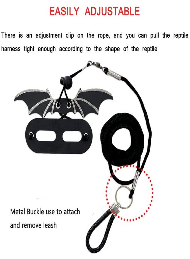 cyhaen 3 Size Pack Bearded Dragon Leash and Harness Set, Bearded Dragon Harness, Soft Leather Detachable Adjustable Reptile Lizard Leash Bearded Dragon (Golden) - Image 4